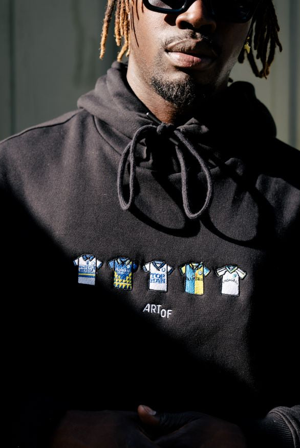 ART OF x Leeds Embroidered Classics Black Hoodie | LUFC Football Sweat