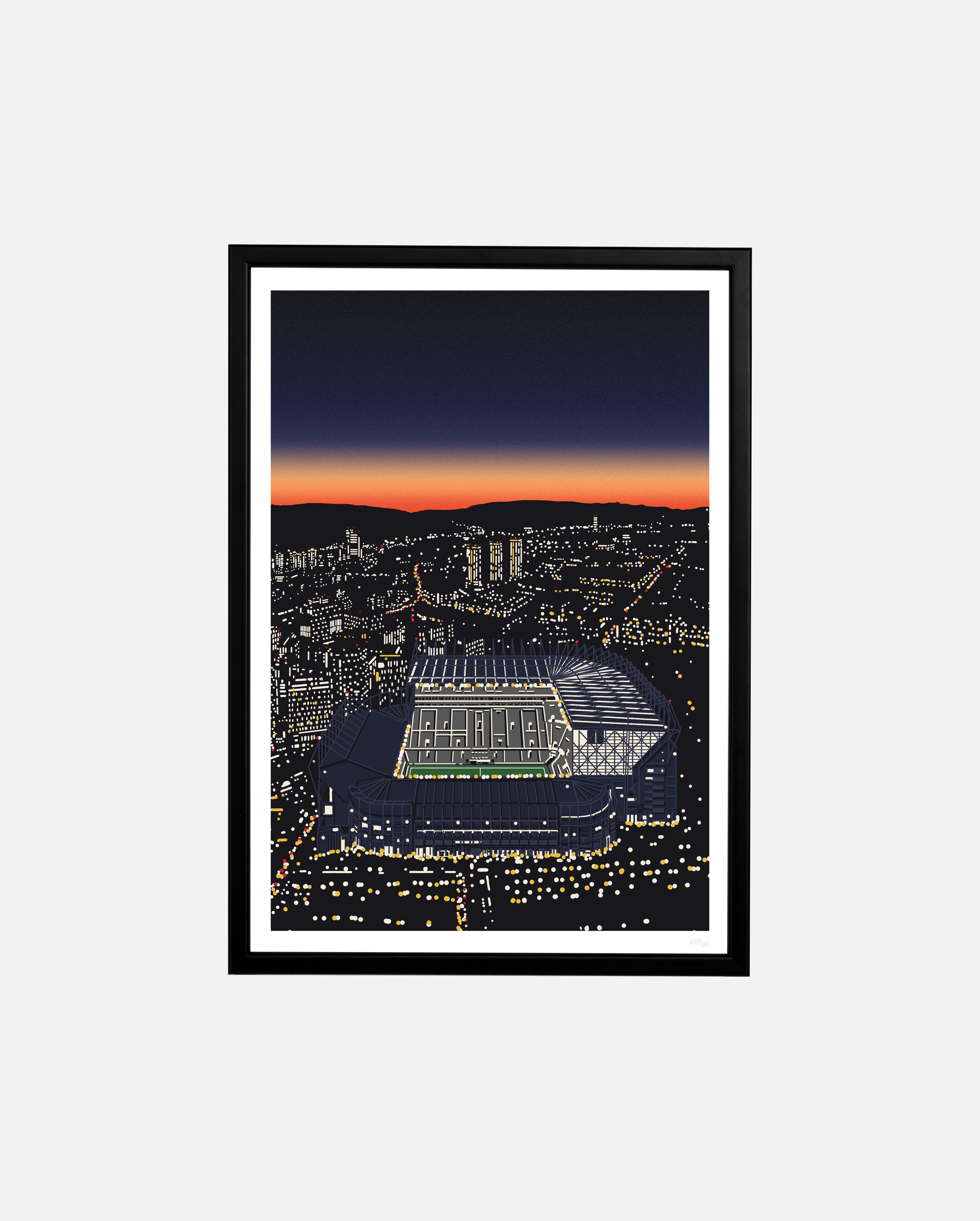 ART OF Toon Under The Lights Framed Print | Football Art
