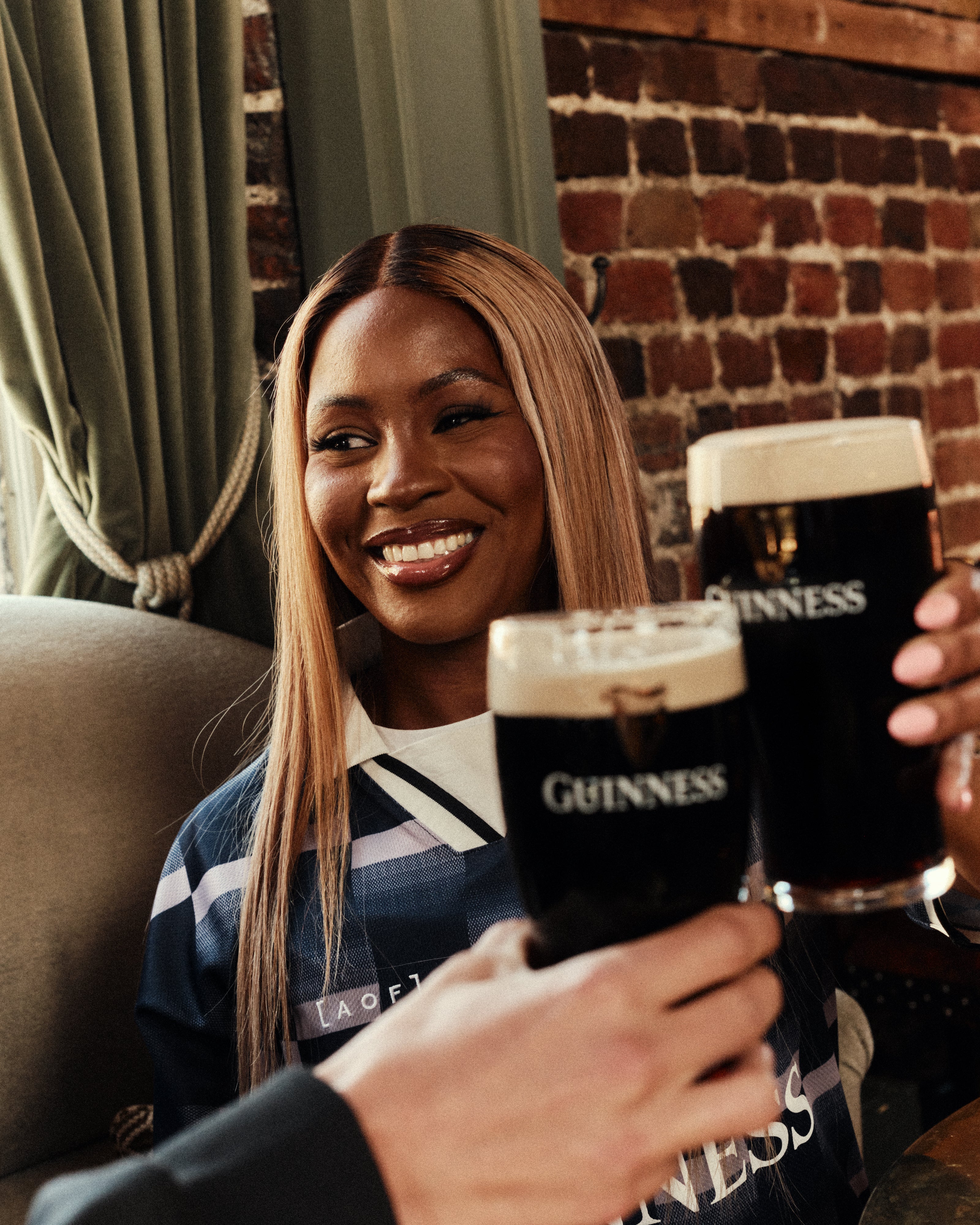 AOF X Guinness Tops | Guinness Shirt - Navy | Art of Football T-Shirts