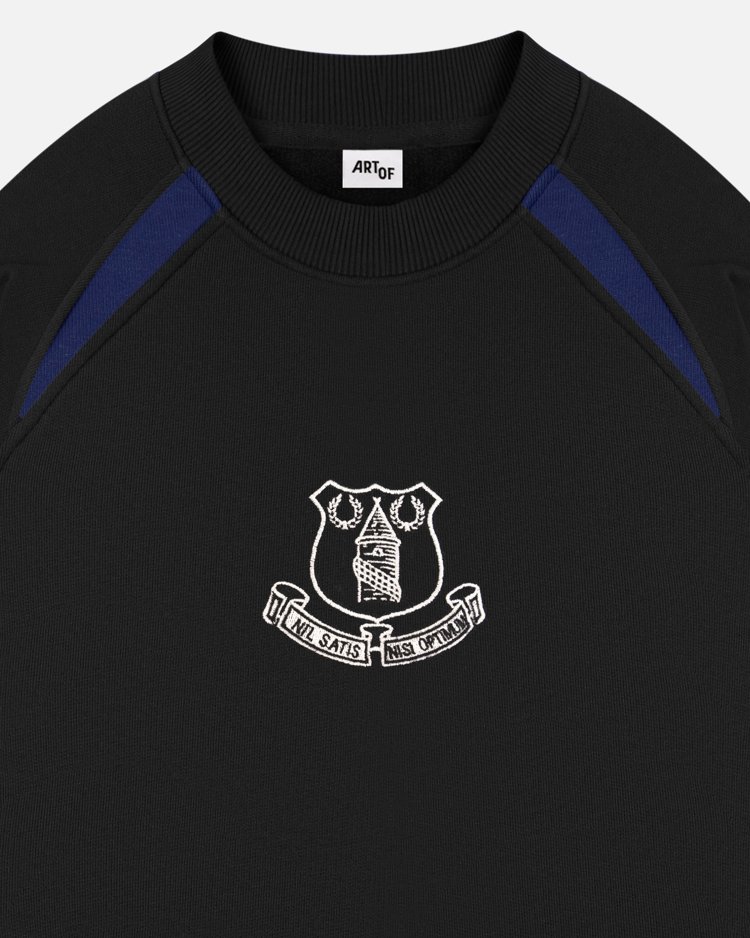 ART OF x Everton Panelled Sweat | Black & Blue EFC Football Merch