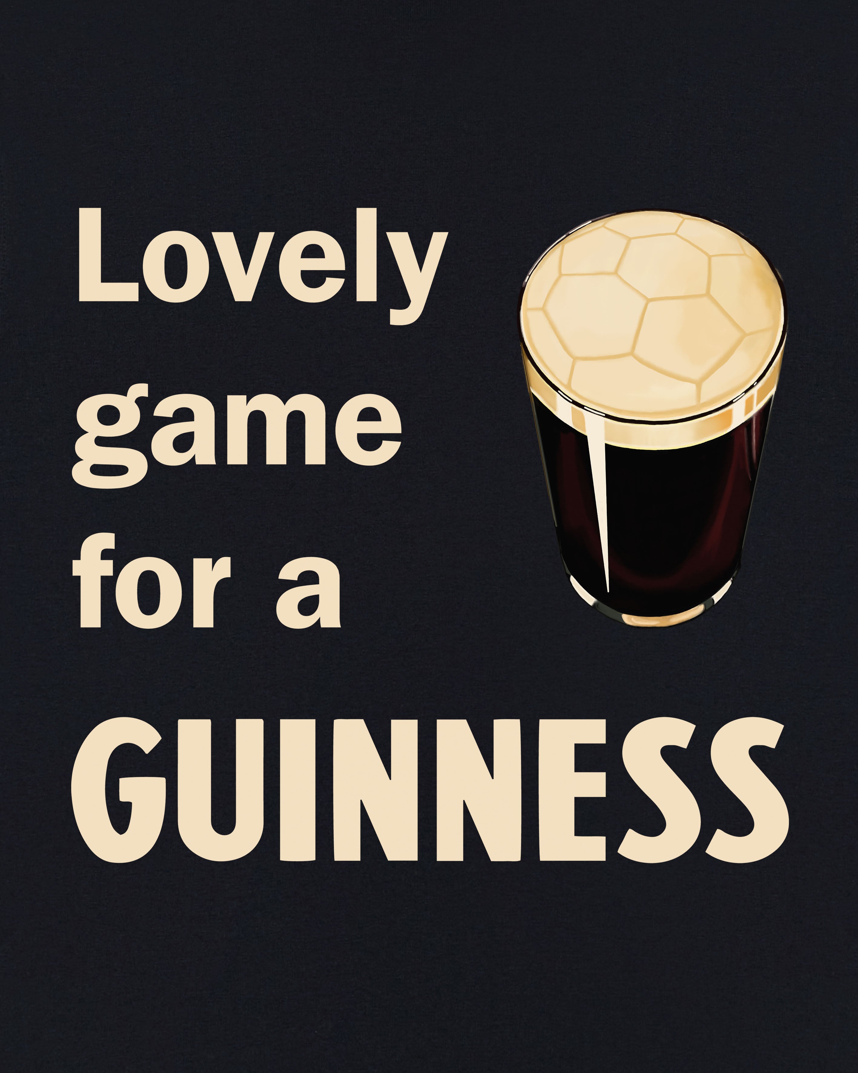 ART OF Lovely Game For A Guinness Tee | Black Graphic Football T-shirt