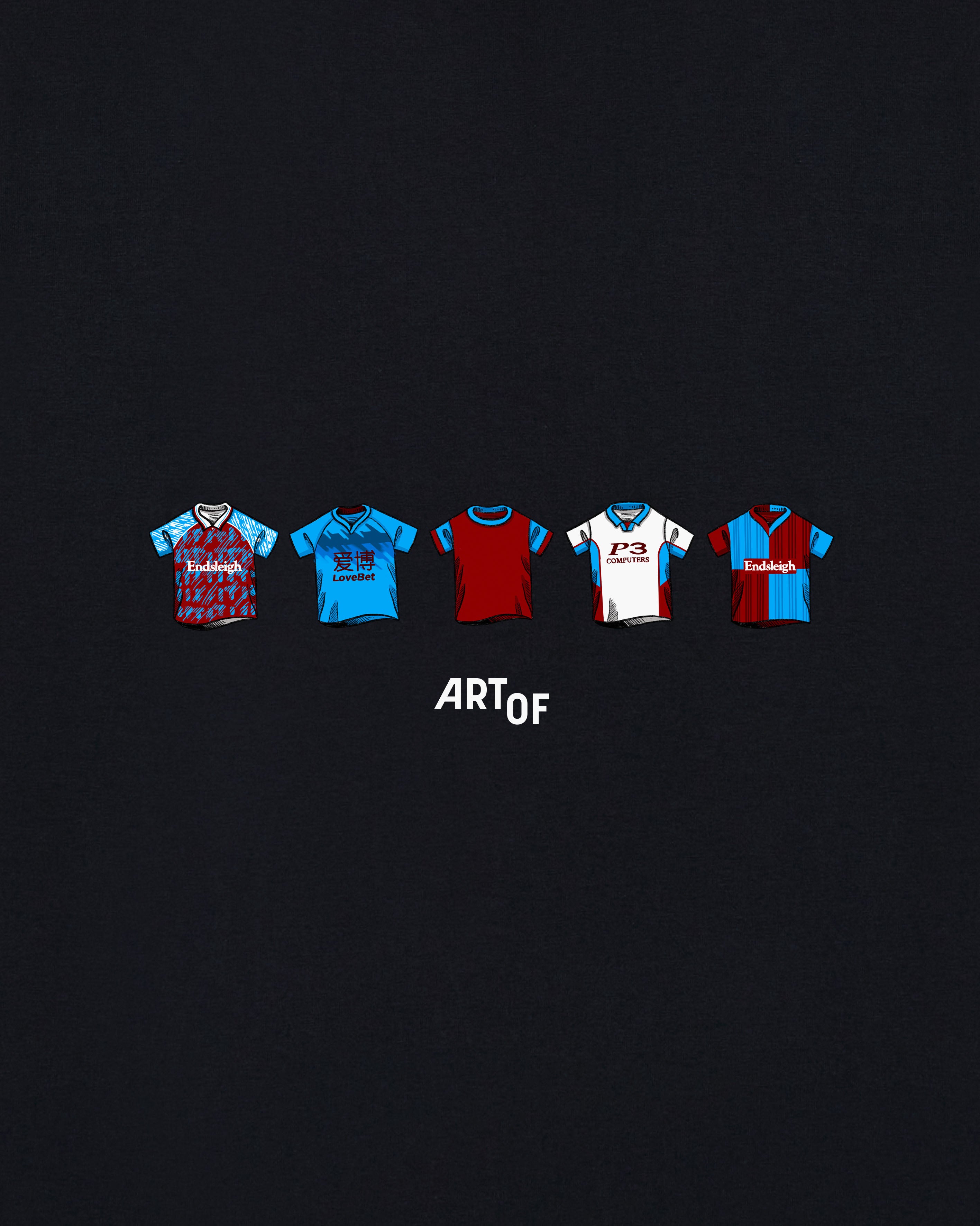 ART OF x Burnley Printed Classics Tee | Black Graphic Football T-shirt