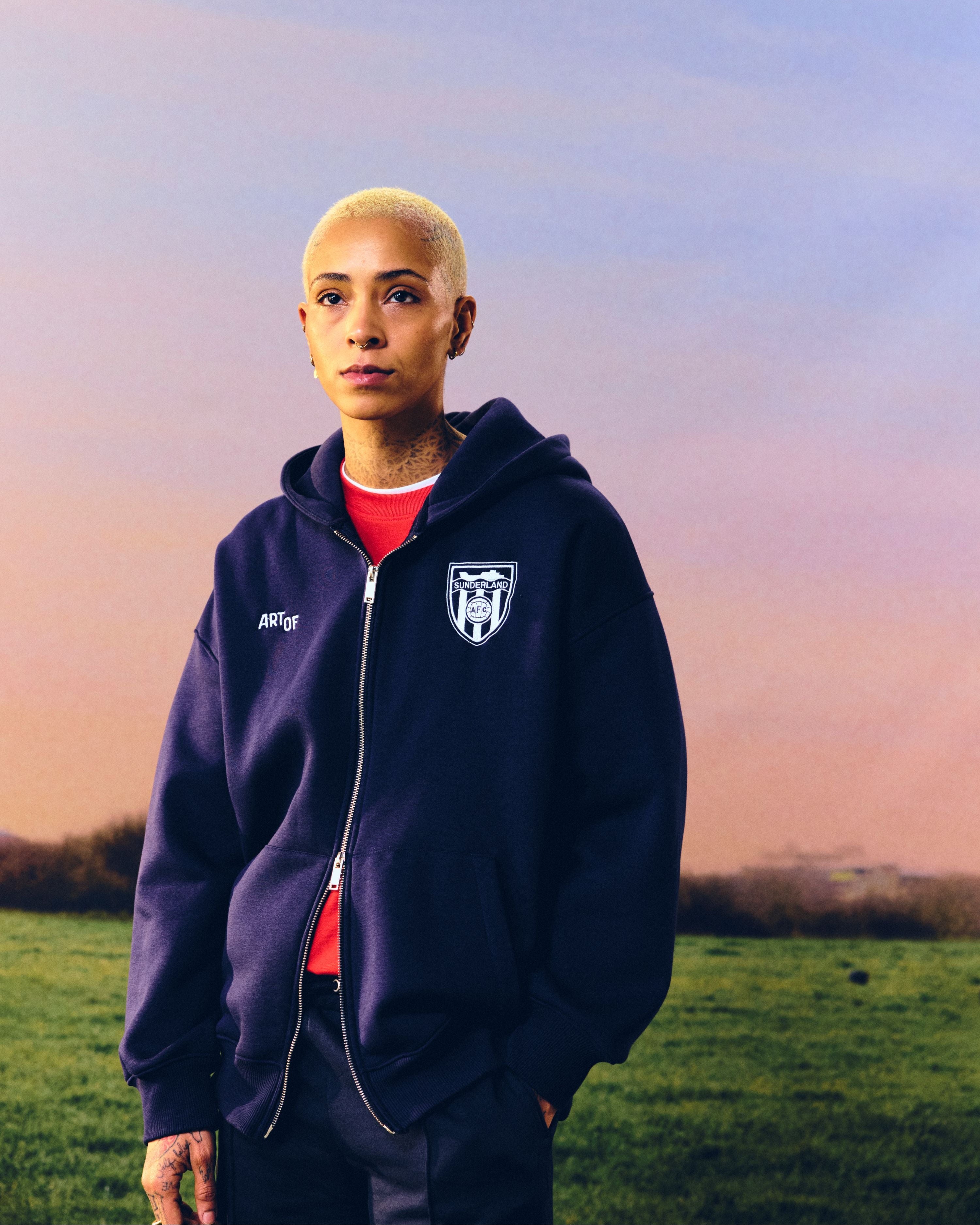 ART OF x Sunderland Zip Through Hoodie | SAFC Debossed Football Sweat