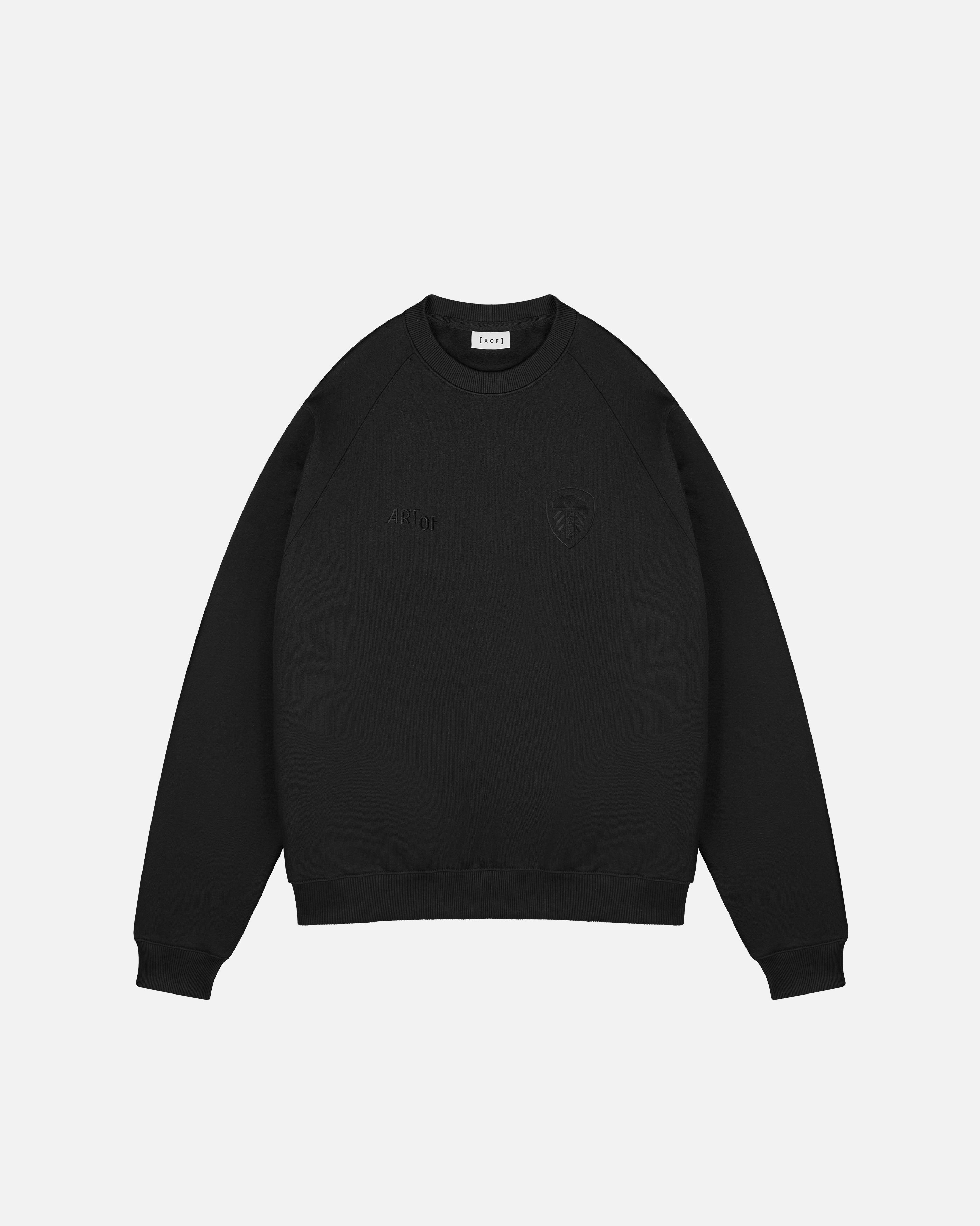ART OF Football x Leeds Current Crest Blackout Raglan Sweat | AOF LUFC