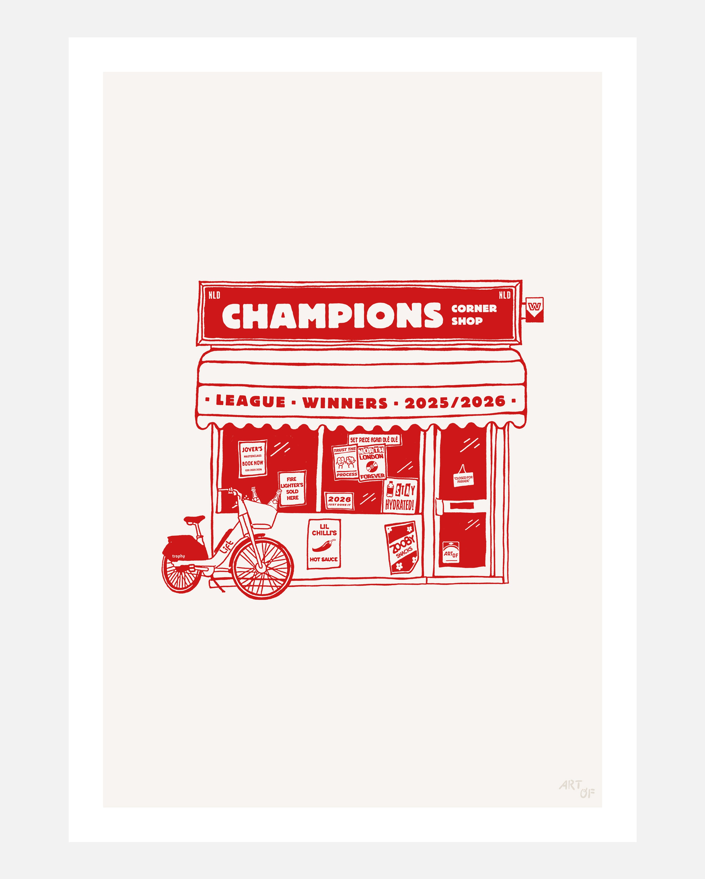 ART OF AFC Corner Shop Framed Print | Football Wall Art