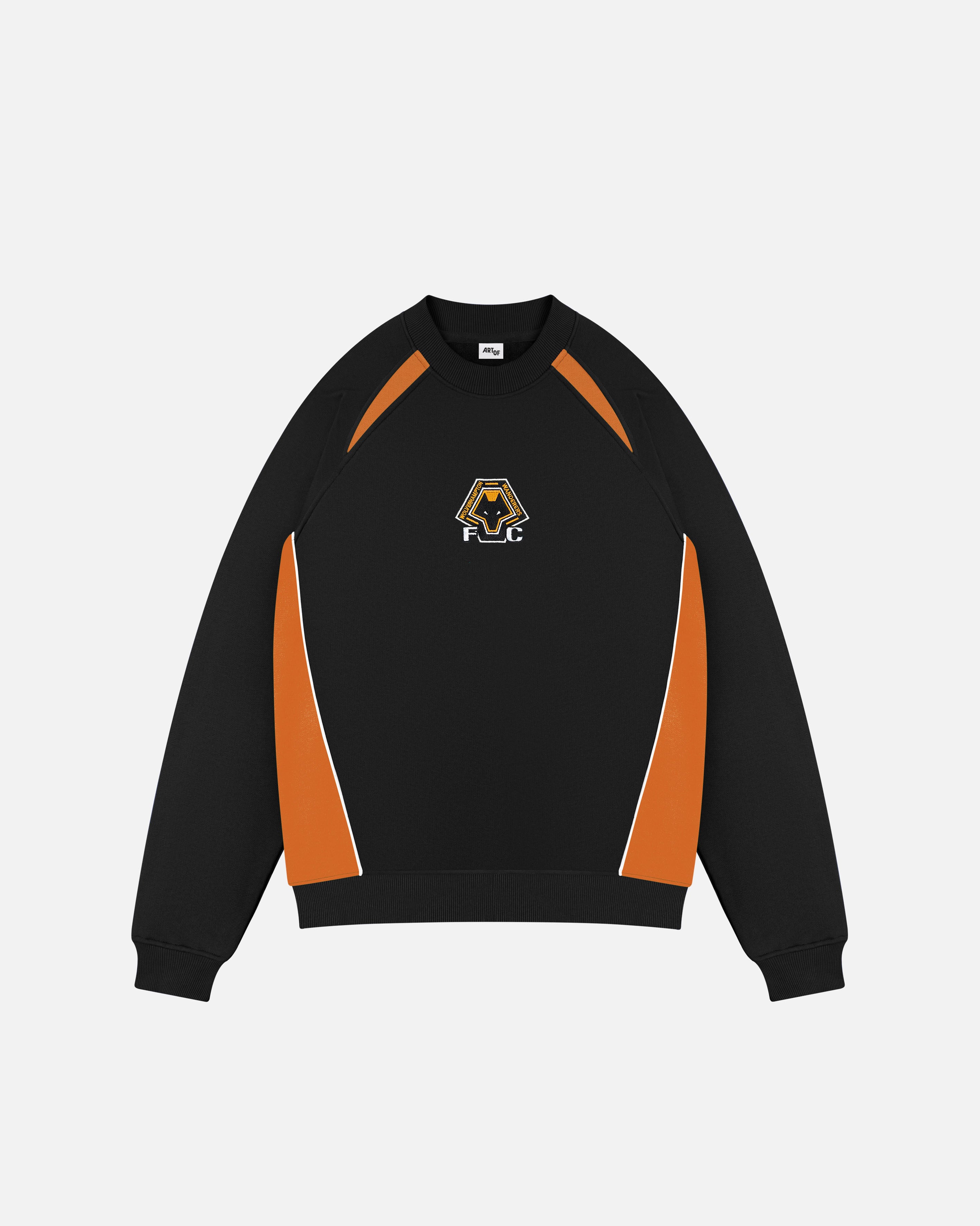 ART OF x Wolves Black & Orange Panelled Sweat | WWFC Football Merch