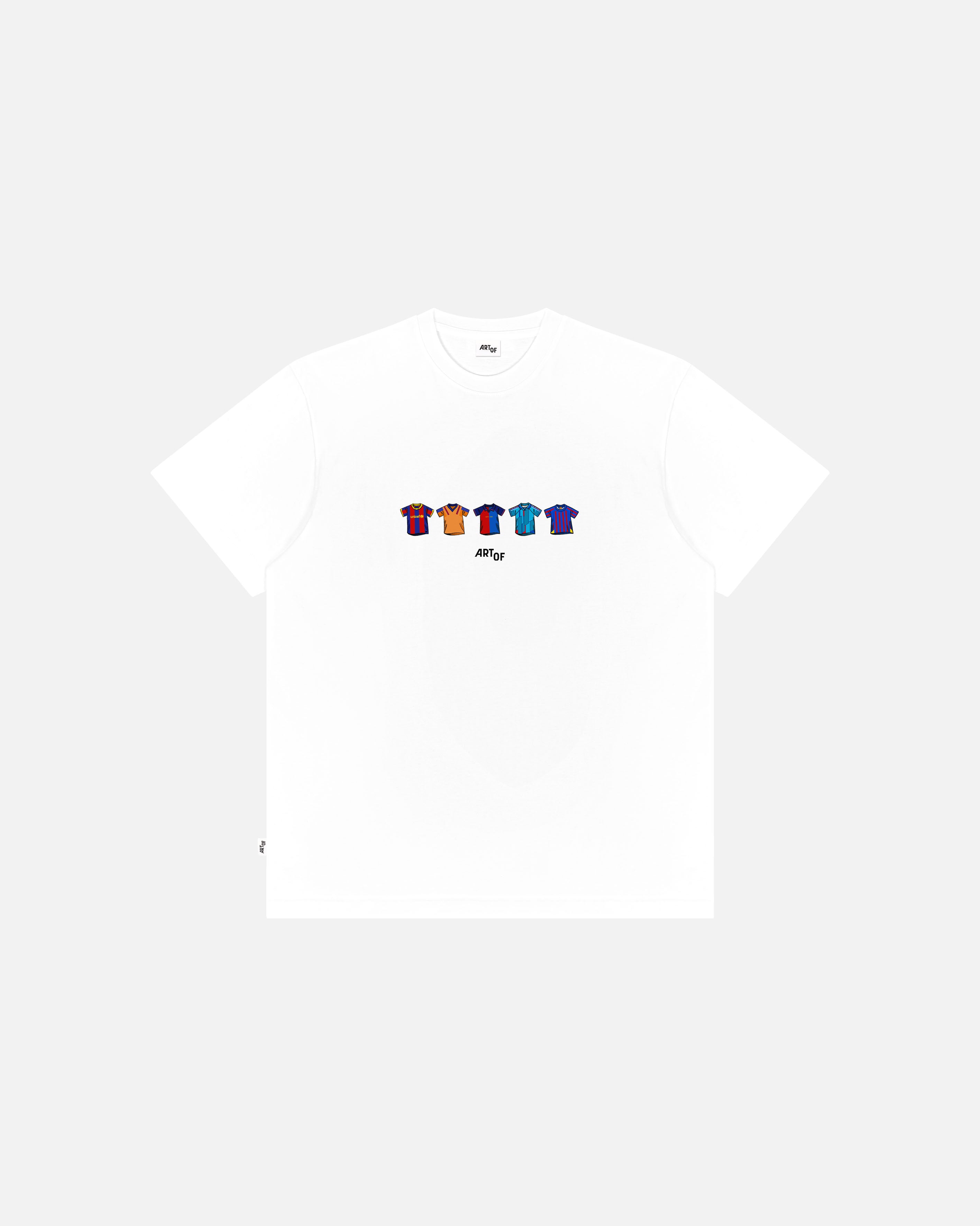 ART OF Barcelona Printed Classics Tee | White Graphic Football T-shirt
