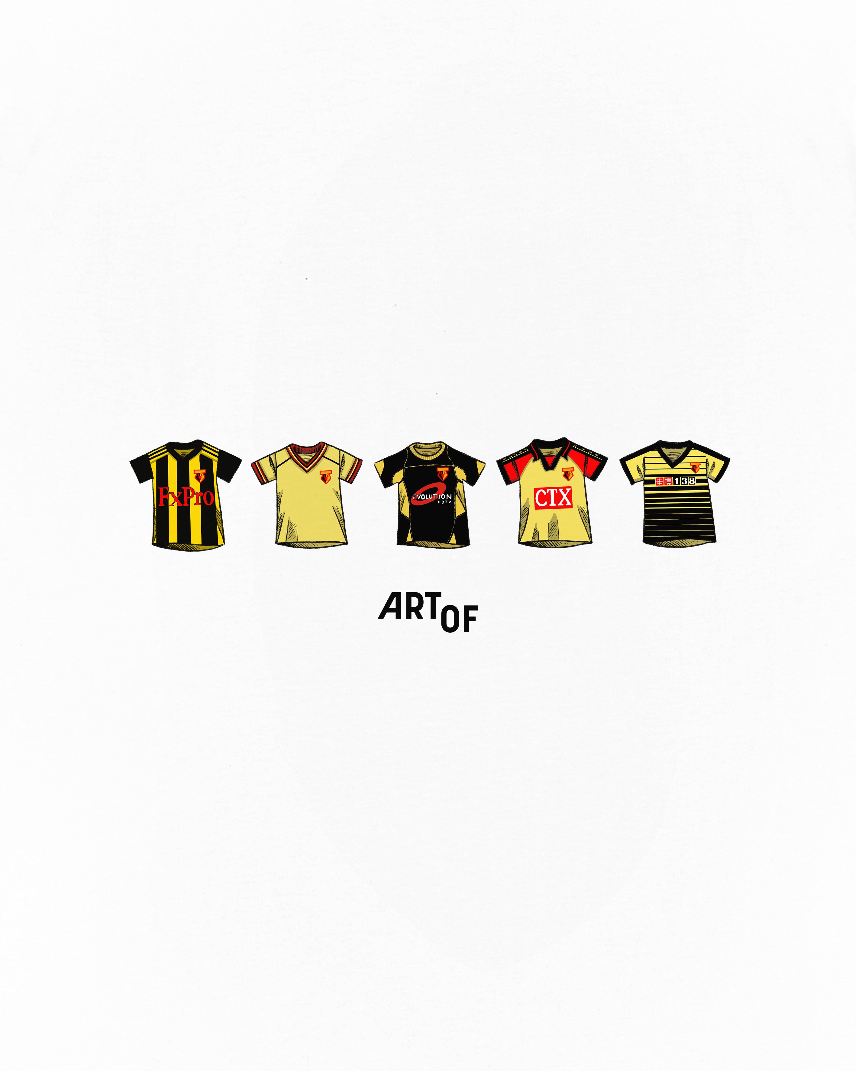 ART OF x Watford Printed Classics Tee | White Graphic Football T-shirt