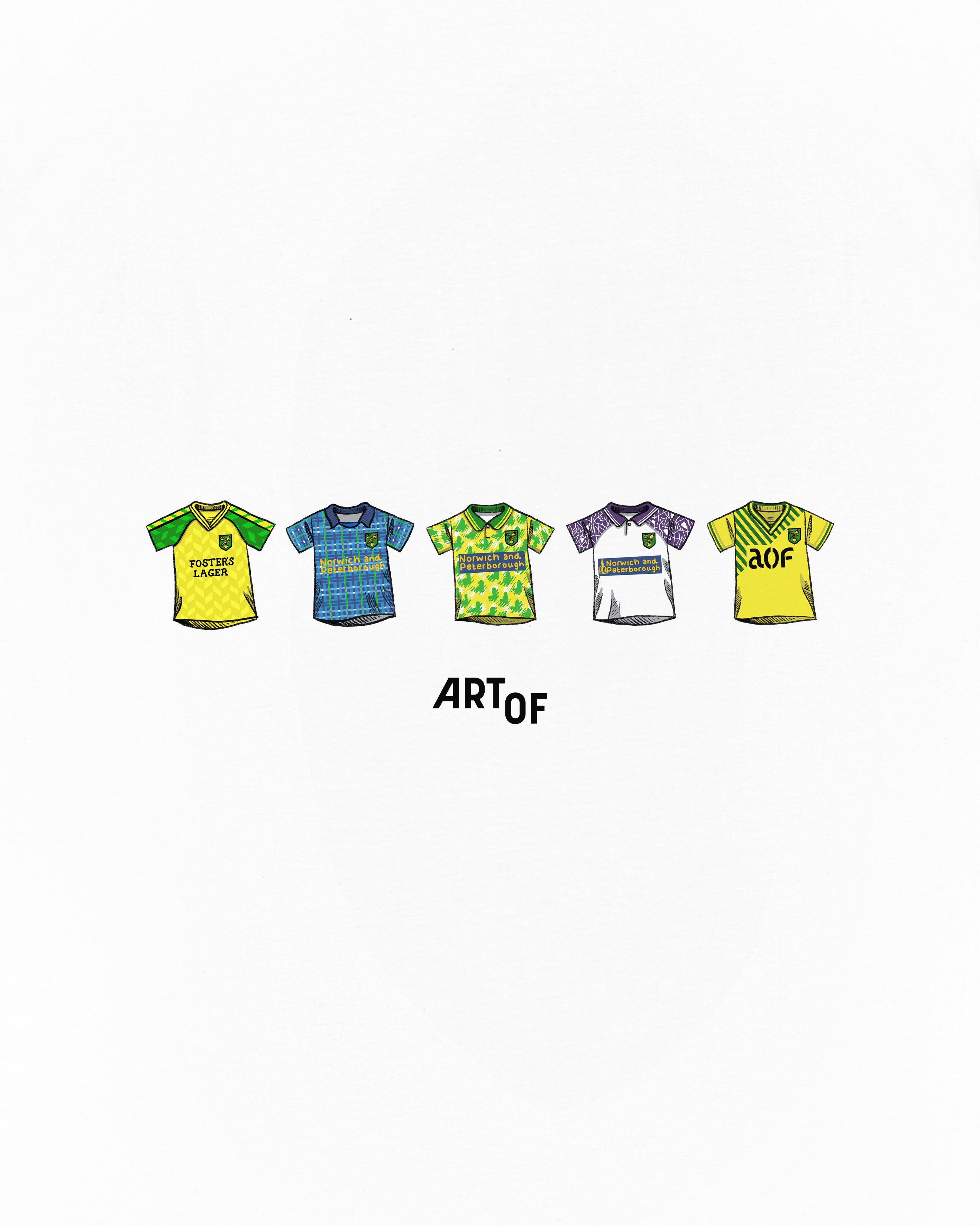 ART OF x Norwich City Printed Classics Tee | White Football T-shirt